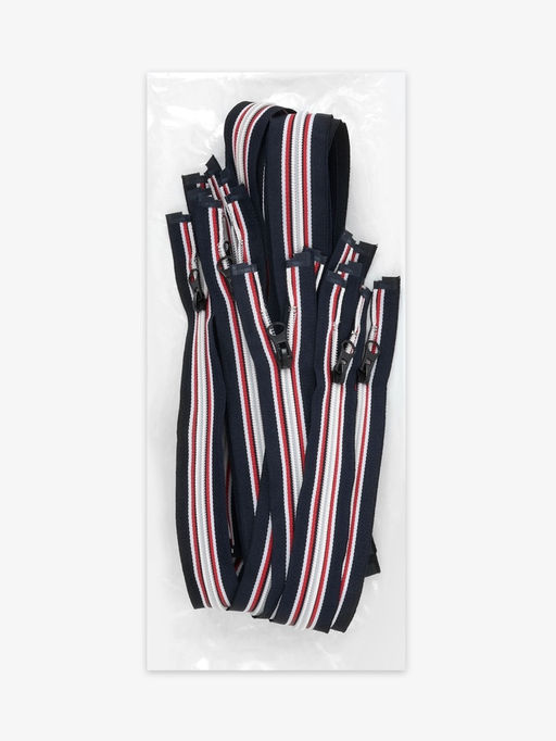 Цена за 10 шт. Молния «Спираль», №5, разъёмная, замок автомат, 80 см, тёмно-синяя, красный, белый