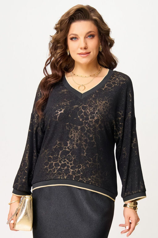 Джемпер FITA 20721 черно-золотистый