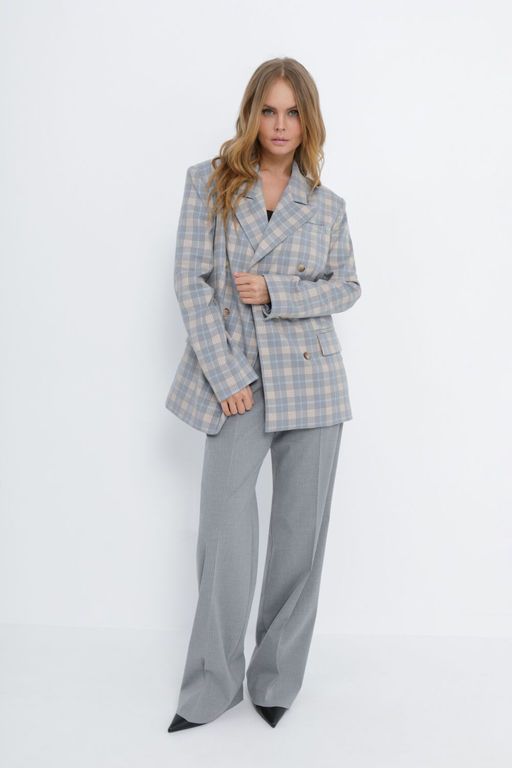 Жакет Pirs 5805 клетка серая с голубым - Golden valley фото 5