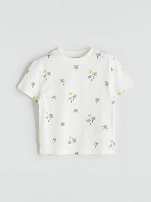 Bisiklet Yaka Bask?l? Erkek Bebek Ti??rt