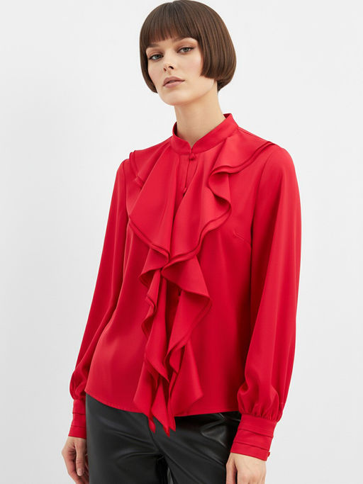 Блузка с отлетными рюшами OD-914-4 красный