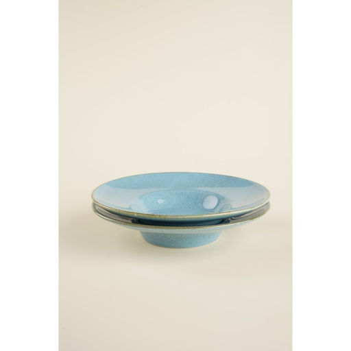 Тарелки для пасты SL Home Аззура, 160 мл, d=21.8 см, набор 2 шт., фарфор, бирюзовые