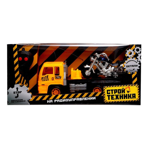Грузовик радиоуправляемый Эвакуатор, с мотоциклом, работает от батареек, МИКС - Автоград фото 13