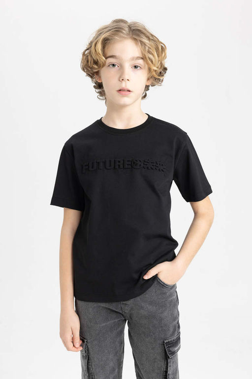 Футболка с короткими рукавами и круглым вырезом для мальчиков с принтом