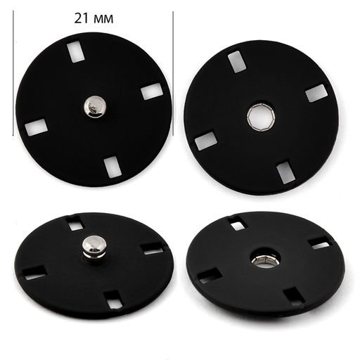 Кнопка пришивная декоративная TBY-S0001 21мм цв.черная резина уп. 20шт