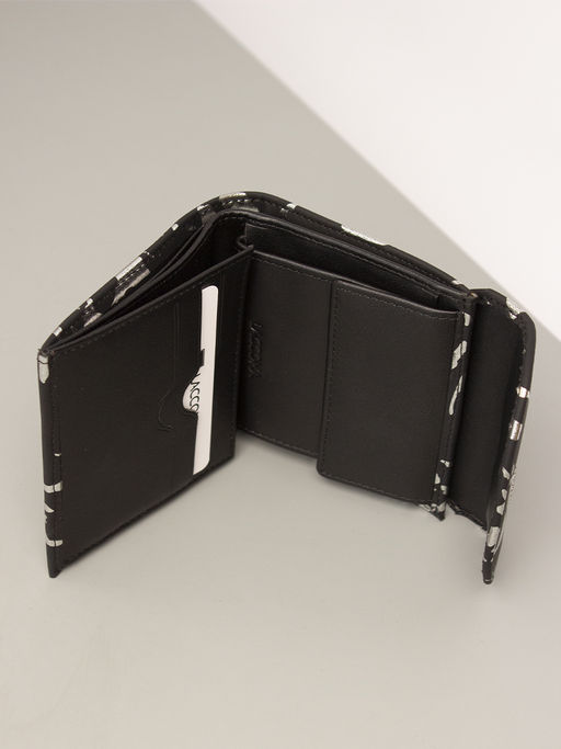 LACCOMA кошелек LA-2075-черный-серебристый натуральная кожа  фото 4