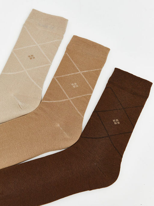 Baklava Desenli Erkek Soket ?orap 3l?