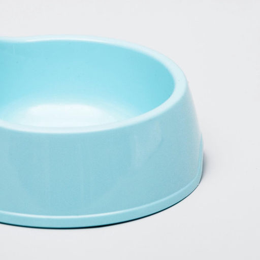 Цена за 2 шт. Миска двойная Мур-мяу 22.5 см × 13 см × 6 см, 0.2 л, голубой