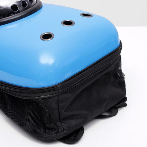 Рюкзак для переноски животных с окном для обзора, 32 х 22 х 43 см, голубой - Пижон фото 8