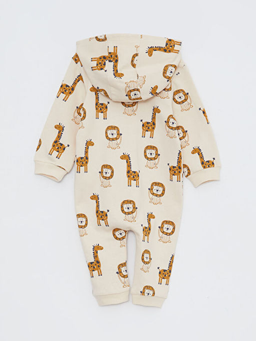 Kap??onlu Uzun Kollu Bask?l? Pamuklu Erkek Bebek Tulum - Waikiki фото 2