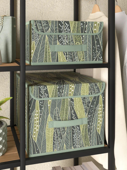 Короб стеллажный с крышкой, большой, 30*40*25 см, GREEN, шт - Valiant фото 14