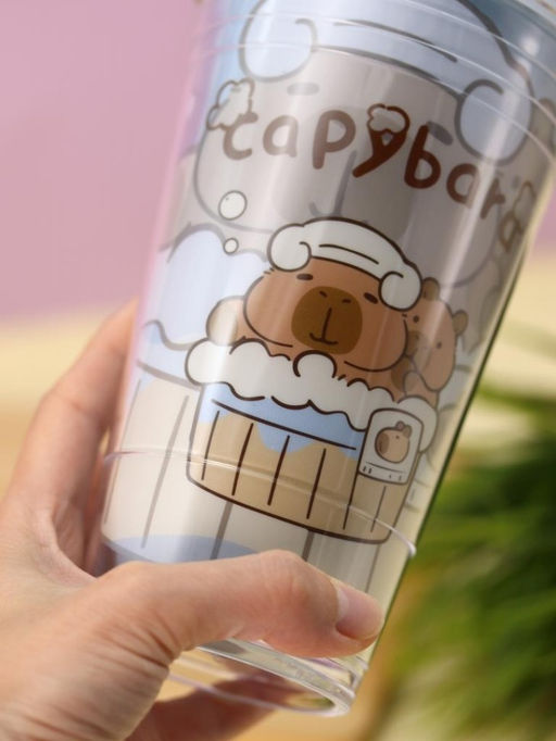 Тамблер iLikeGift "Capybara foam", blue (450 мл)