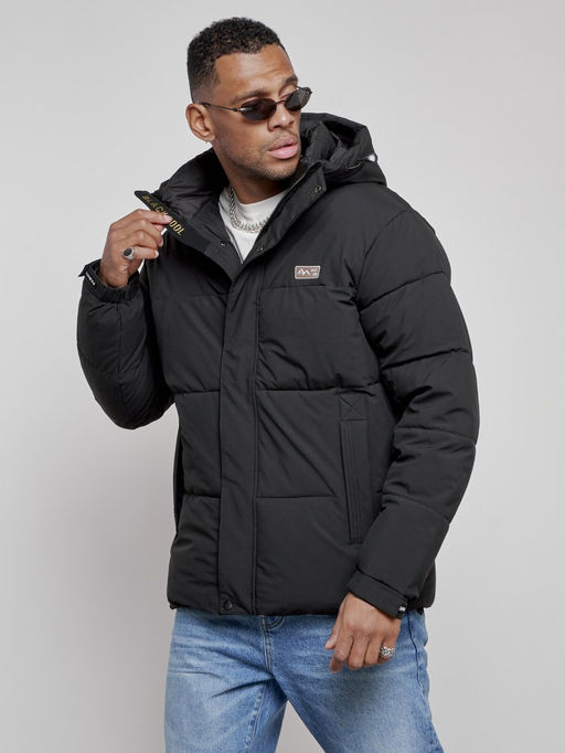 Куртка молодежная мужская зимняя с капюшоном черного цвета 8356Ch - Wonderrman фото 9