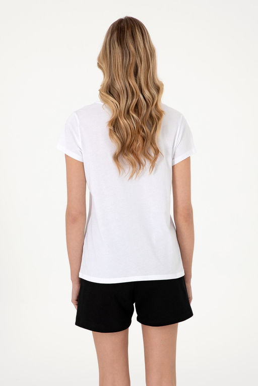 Kad_n Beyaz Bisiklet Yaka Ti__rt Sepette S_rpriz _ndirim - U.s. polo assn фото 12