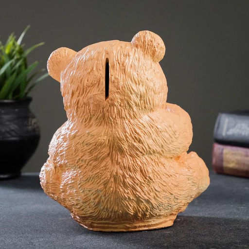 Копилка для денег Мишка с сердцем, гипс, 16.5?18.5 см