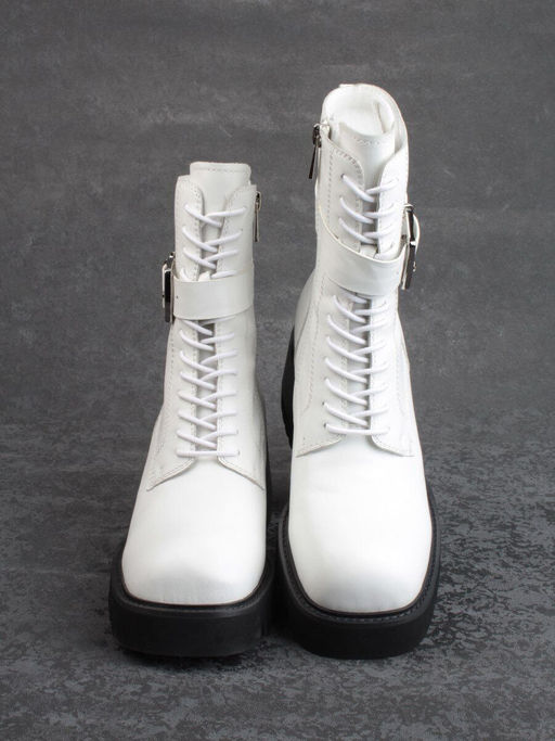 01- GZ6115-G71-N101 WHITE Ботинки демисезонные женские (натуральная кожа) - Фабричный китай фото 9