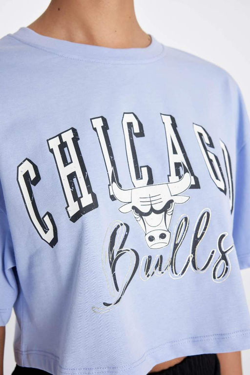 DeFactoFit Футболка с короткими рукавами и круглым вырезом NBA Chicago Bulls  фото 8