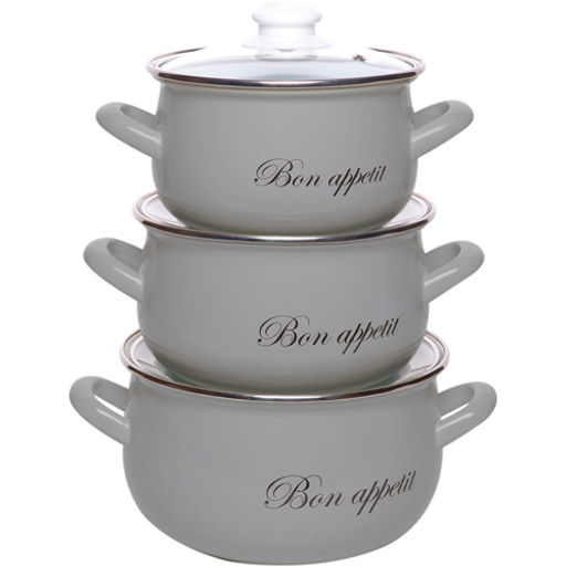 Набор кастрюль 3-х предметный Грей арт. 2234L /INTEROS/