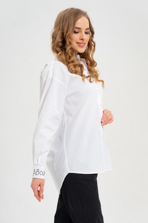 рубашка из тонкого хлопка в стиле OVERSIZE    с кокеткой на спине - А+б коллекция фото 17