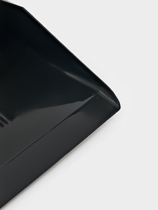 Щётка с совком Meli Loft, бамбуковый держатель, 26×24×96 см, чёрная