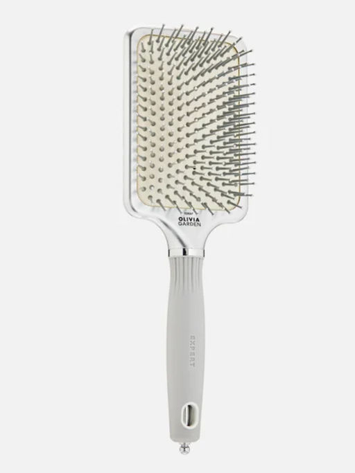 Olivia Garden Массажная щётка для волос / Expert Care Rectangular L, серебристый