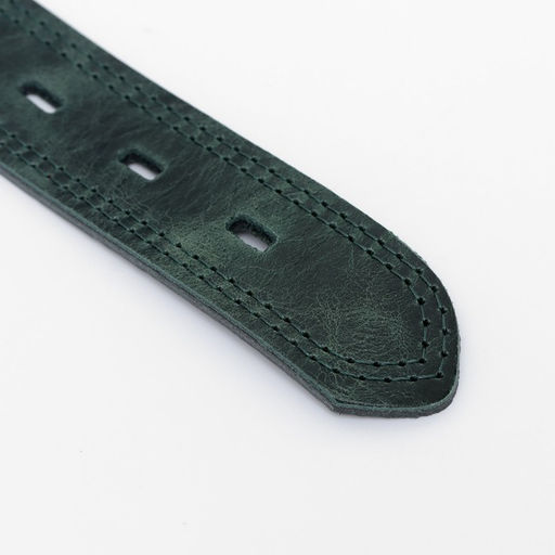 Ошейник кожанный двухслойный 3,5 см, ОШ 46-58 см, изумрудный - Пижон фото 6