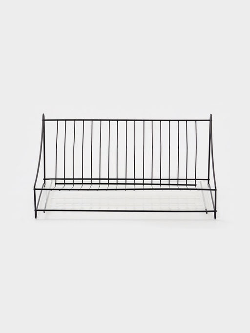 Сушилка для тарелок с поддоном 38*17,5*23,5 см, цвет черный