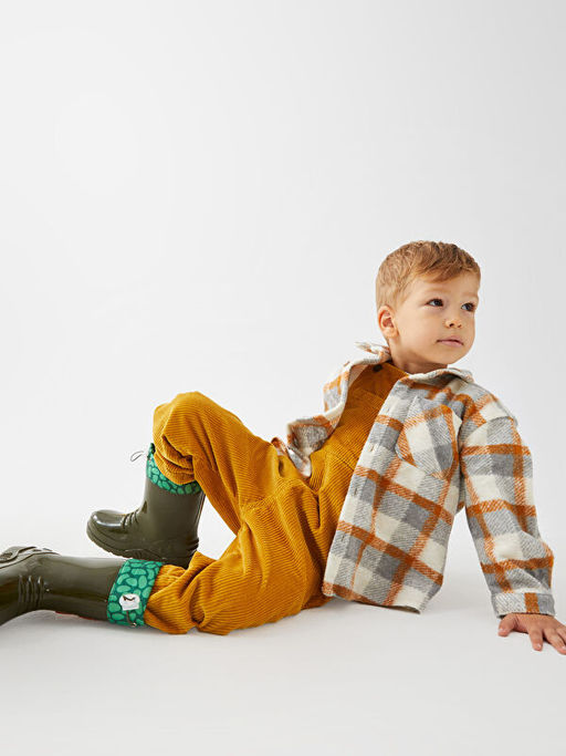 Kare Yaka Basic Erkek Bebek Kadife Salopet - Waikiki фото 2