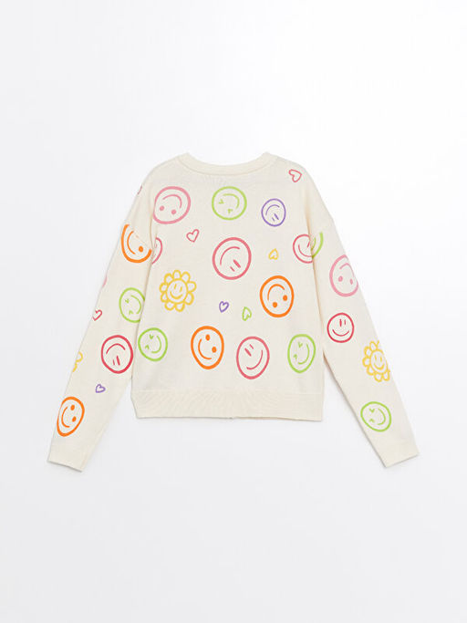 Bisiklet Yaka Desenli Uzun Kollu K?z ?ocuk Triko H?rka - Waikiki фото 2