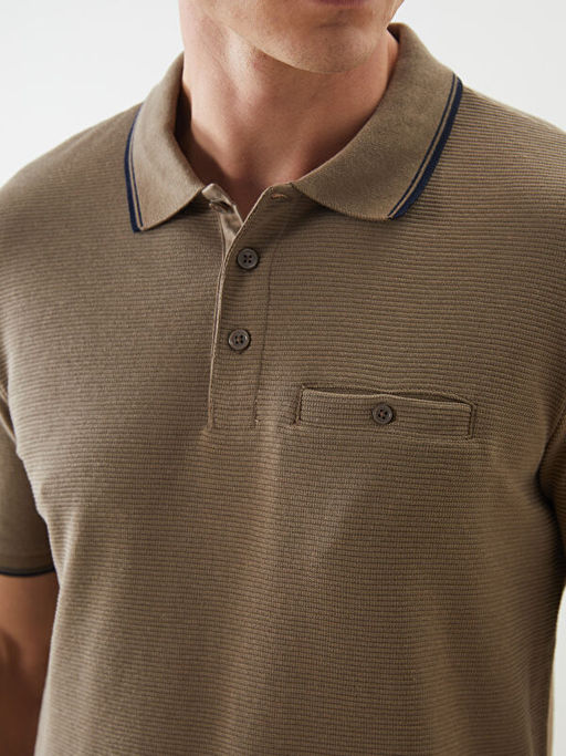 Polo Yaka K?sa Kollu Erkek Dokulu Ti??rt