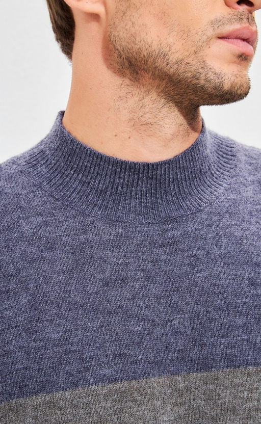 Джемпер мужской в полоску F321-15302 синий - Fine joyce фото 3