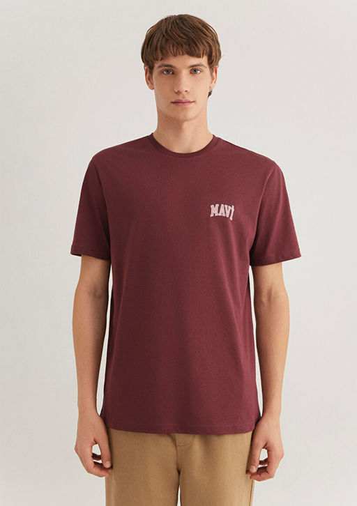 Mavi Logo Bask?l? Bordo Tisort  фото 3