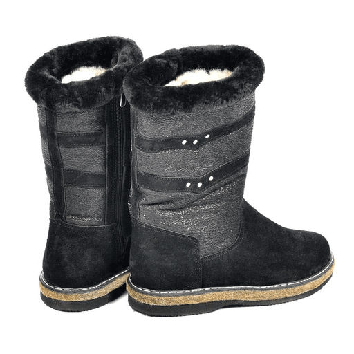 Сапоги натуральная замша, натуральная овчина, черные, войлочная подошва, - Мирунт фото 23