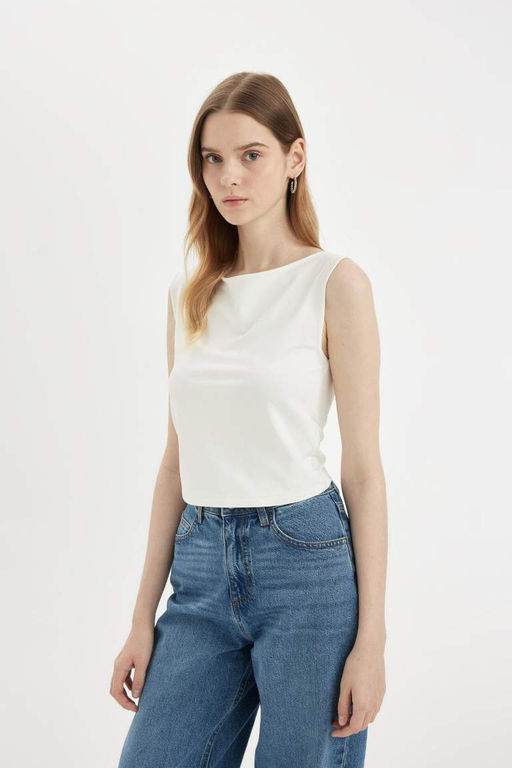 Приталенная футболка с коротким рукавом - Defacto фото 7