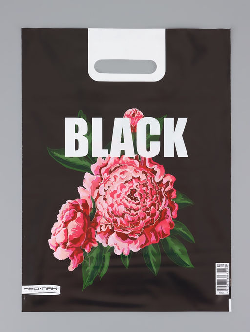 Цена за 25 шт. Пакет Пионы, полиэтиленовый с вырубной ручкой 30?40 см, 60 мкм