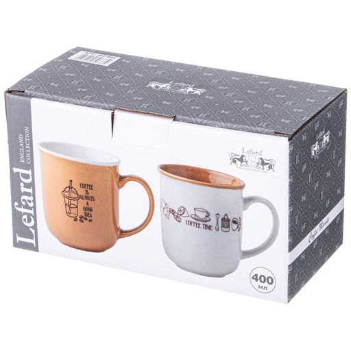 НАБОР КРУЖЕК LEFARD COFFEE TIME 2 ПР. 400МЛ  фото 2