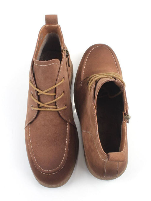 01-S77-99 BROWN Ботинки демисезонные женские (натуральная замша, байка)