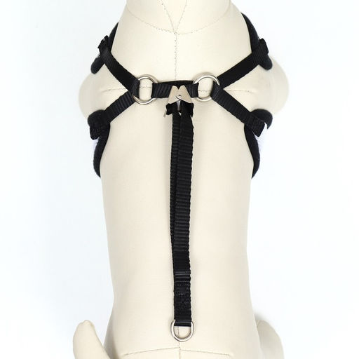 Комплект с мягкой шлейкойи бантиком Клетка, L, поводок 120 x 1,5 см, ОГ 35-50 см, чёрный 96837 - Пижон фото 7