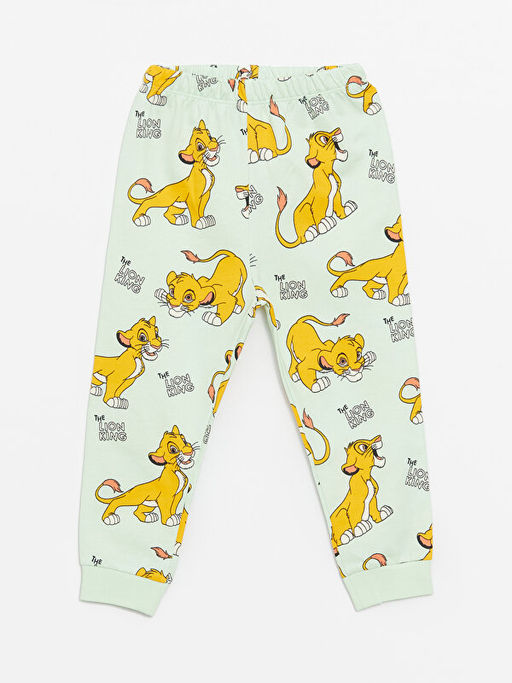 Bisiklet Yaka Uzun Kollu Aslan Kral Bask?l? Erkek Bebek Pijama Tak?m? - Waikiki фото 3