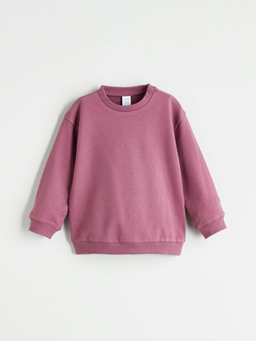 Bisiklet Yaka Basic K?z Bebek Sweatshirt