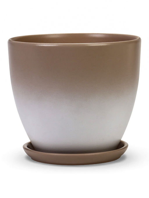 Набор горшков цветочный поддоном 4 шт 0,6 / 1,4 / 2,5 / 5 л керамика капучино Туман