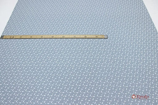 Теплый хлопок Мелкие листочки на серо-голубой дымке, ш.1.48м, хлопок-100%, 160гр/м.кв - Купава фото 6