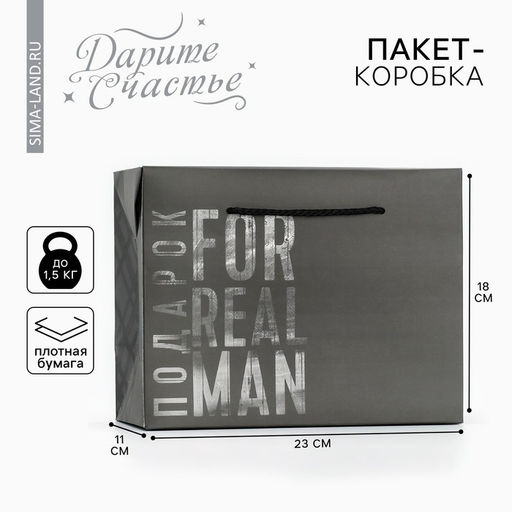 Цена за 2 шт. Пакет—коробка, подарочная упаковка, «Подарок», 23×18×11 см