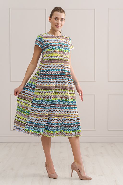 Платье женское из кулирки Кармелита Орнамент - Амадэль фото 3