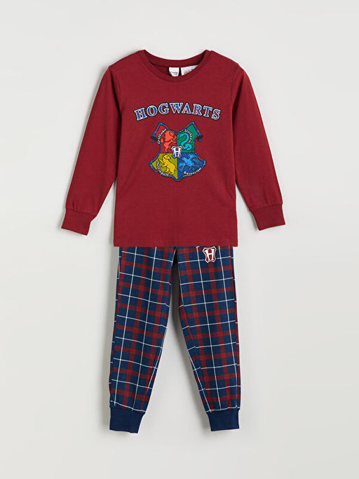 Bisiklet Yaka Harry Potter Bask?l? Erkek ?ocuk Pijama Tak?m?