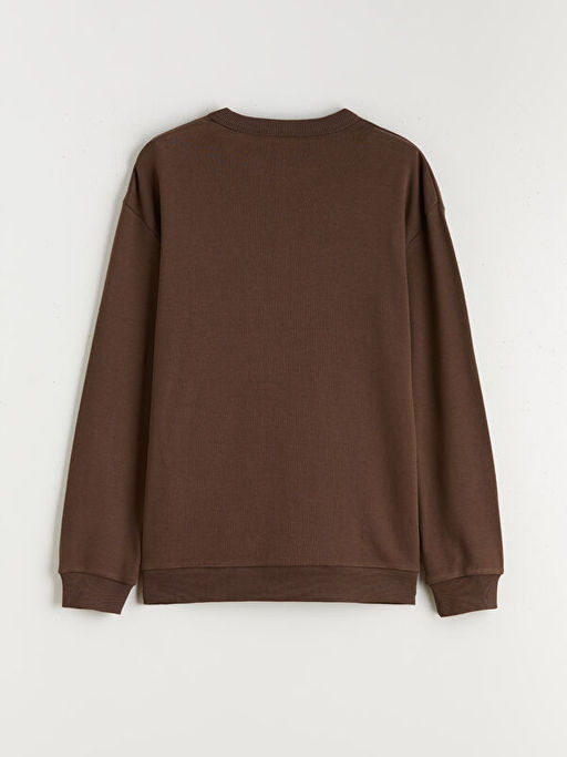 Bisiklet Yaka Bask?l? Erkek ?ocuk Sweatshirt