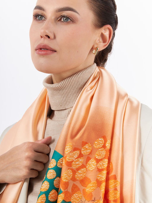 Большой, мягкий, тонкий и очень нежный двусторонний палантин с рисунком - Tantino фото 22