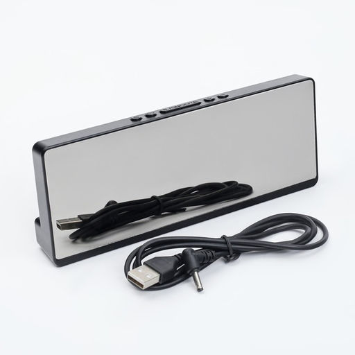 Часы электронные настольные, будильник, термометр, 17.5×6.8 см, красная индикация