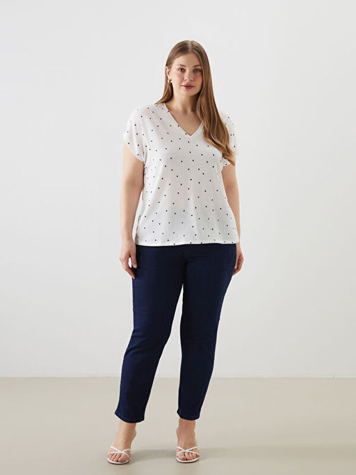 V Yaka Puantiyeli Kad?n Ti??rt