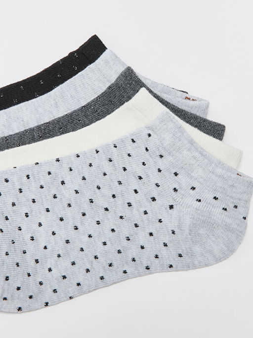 Simli Desenli Kad?n Patik ?orap 5li